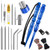 Shimeyao 12 Pcs 2025 Update Paracord FID Knotter Tools Set Stainless Steel Marlinspike Set Stitching Lacing Needles Smoothing Knotter Tools for Marlinspike Paracord Leather Other Cords(Blue)