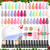 Peacecolor Gel Polish Kit with U V Light, 22 Colors Milky White Pink Blue Rose Red Glitter All Seasons Gel Nail Kit with Top Base Coat Nails Art Home Manicure DIY