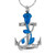 constantlife Anchor Pendant Urn Necklace for Ashes for Women Men Rose Urn Cremation Jewelry for Human/Pet Ashes Stainless Steel Keepsake Funeral Memorial Gift (Blue)