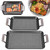BBQ Grill Topper Grilling Pans (2 Pack)- Non-Stick Barbecue Trays w Stainless Steel Handles- Indoor Outdoor use for Meat, Vegetables & Seafood- Great for Thanksgiving Turkey Dinner & Holiday Xmas Gift