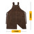 ecoZen 16oz Waxed Canvas Work Apron with Pockets - Waterproof, Fully Adjustable to Comfortably Fit Men and Women, 27 x 34 inches, Tough Tool Apron for Lasting Protection - Brown, Size S to XXL