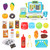 FS Pretend Play Cash Register Toys with Scanner, Calculator, Large Drawer, Microphone, Play Food, Supermarket Cashier Register Toy, Pre-School Gift for Kids, Toddlers, Boys & Girls, Ages 3 4 5 6 7 8