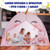 Large Unicorn-Shaped Kids Indoor Tent with Star Lights - Fits Twin Bed, Mesh Window, Tablet & Bottle Holder - Machine Washable Play & Sleep Space for Toddlers & Girls