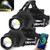 Rechargeable LED Headlamp 1080 Lumen, Super Bright Head Lamp Flashlight with 5 Lighting Modes, IPX6 Waterproof, Zoomable Headlight for Camping, Hiking, Fishing, Biking (2pack） (2pack headlamp)