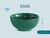 KooK Soup Bowls, Cereal Bowl, Ceramic, Bowls for Kitchen, Microwave, Dishwasher and Freezer Safe, Porcelain Dishes for Pasta, Salad, Oatmeal, Deep Interior, 20 oz, Set of 6, (Hunter Green)