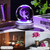 Movdyka 3D Crystal Ball Moon & Fairy Figurines Decor Gifts for Women Girls with Colorful LED Base, Laser Eatch Glass Fairy Statue Snow Globe Home Decor Crafts - 3.15"/8CM