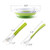 Matyz Baby Feeding Suction Warm Plate with Draining and Drying Design - Stay Put Divided Plate for Kids - Including 1 Toddler Plate and 2 Spoons - Microwave & Dishwasher Safe (Green)