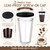Honeydak 2 Pack 16oz Reusable Iced Coffee Cups with Lids Leakproof and Double Wall Insulated Plastic Iced Coffee Tumbler with 2 Straws and Straw Cleaner(Black)