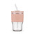Glass Juice Bottles with Lids and Straws,16oz/480ml Reusable Iced Coffee Glasses,Cold Brew Tumblers with Leakproof Lids,BPA-Free Glass Jars for Juicing,Matcha,Tea,Smoothie (Pink with Sleeve)