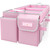 HOTOR Trunk Organizer for suv - Car Organizer, Foldable Trunk organizer for SUVs & Sedans, Sturdy Car Organization for Car Accessories, Tools, Sundries, Pink, 3 Compartments, 31.9"×12.6"×10.6"