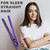 Evalectric Classic Styler Ceramic Flat Iron - 1.25" Ceramic Flat Iron with Floating Plates - Dual Voltage Hair Straightener - Negative Ion Technology - Travel Friendly - Deep Purple