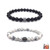 Atiptu 2PCS Anti Alcohol Bracelet for Men/Women Stop Drinking Alcohol Manifestation Bracelet Relieve Anxiety Stress Jewelry Gifts (White+Black)