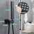 ENGA Square Matte Black Solid Brass Eco-Performance Hand Held Shower Head with Wall Connector and Hose Wall Mount Handheld Showerheads Set