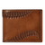 House of Jack Co. Baseball Wallet for Men, Leather Bifold with Two ID Windows, Full-Grain Cowhide Baseball Fan Gift, Brown