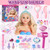 Golray Hair Styling Doll Head Makeup Kit Nail Art Girls Toys,Hair Salon Toy/ Real Cosmetics Nail Polish,Hairdryer Curling Iron Stylist Play Toy Princess Girl Birthday Gifts 3 4 5 6 7 8+ Years Old