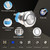 STARELO 5pcs 19mm Latching led Push Button Switch Sliver Shell, IP65 Waterproof Push Button Switch,1NO 1 NC with Wire Socket Plug,Self-Locking with LED(Blue).