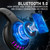 Wireless Bluetooth Headphone with Noise Cancellation HiFi Stereo Sound Mic Deep Bass Protein Earpad Rainbow RGB Backlight Rechageable Over Ear Headset for PC Mac Game Travel Class Home Office(Black)