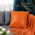 BRAWARM Faux Leather Throw Pillow Covers 18 X 18 Inches, Orange Leather Pillow Covers Pack of 2, Hand Stitched Leather Decorative Throw Pillows for Couch Sofa Bed Living Room Home Garden