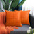 BRAWARM Faux Leather Throw Pillow Covers 18 X 18 Inches, Orange Leather Pillow Covers Pack of 2, Hand Stitched Leather Decorative Throw Pillows for Couch Sofa Bed Living Room Home Garden