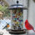 elfonsol Solar Bird Feeder for Outdoor Hanging - Small Bird Seedes Feeder with Mosaic Stained Glass for Cardinals and Finches - Garden Decor Gift for Parents and Lover (1.5lbs Capacity, Sunset)