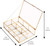 Levilan Golden Vintage Glass Box Clear Glass & Brass Metal Storage Jewelry and Cosmetic Makeup Lipstick Holder Organizer Beauty Display, 6 Compartment