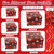 Fulmoon 10 Pcs Christmas Nesting Gift Boxes with Lids & Ribbon Snowflake Buffalo Plaid Square Stackable Boxes Black Red Nested Present Wrapping for Xmas Winter New Year Holiday Party Decor Favor