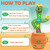 LGOUYGG Baby Toys, Singing Talking Cactus Toy for 3-6 Year Old Toddler Boys Girls, Mimicking Repeat What You Say, Plush Cactus with Light Up Music and Amusing Songs, Funny Gag Gifts for Kids