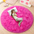 junovo Round Rug 5x5 Feet Fluffy Soft Area Rugs for Kids Girls Room Princess Castle Plush Shaggy Carpet Cute Circle Nursery Rug for Kids Girls Bedroom Baby Room Home Decor Circular Carpet, Hot-Pink