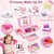 Kids Makeup Kit for Girl with 3-Color LED Lighted Makeup Mirror, DAUXONE ® 60 Pcs Makeup Set for Girls,Real & Washable Kids Makeup Toys for Ages 3-12 Girl Birthday Gift