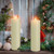 Warmhere 14" x 4" Large Outdoor Candles with Timer Waterproof, Remote Control Flickering Flameless Candles Battery Operated, Tall Fake LED Pillar Candle for Patio Porch Lantern, Ivory, 2 Pack