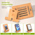 Pezin & Hulin Bamboo Tablet Stand Adjustable, Desktop Cell Phone Stand Holder Dock Compatible with Pad 9.7, 10.5, 12.9, Air 2 3 4 Mini, E-Reader, Phone 8 Plus X XS Max XR (Support to 4.7-13" Devices)