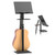 Music Stand for Sheet Music-Bamboo Black Folding Sheet Music Stands with Tray Guitar Clip,Wooden Music Stand Adjustable 39.37 "-51.2" for Conductor Lectern Guitar Violin Piano Ukulele Players