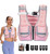 Adjustable Weighted Vest Woman Men 9-16lb Body Weight Vest with 5 Ironsand Weights Weighted Vest Women Adjustable Weights for walking Running Strength Training Workout Pink