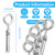 SNOMEL 5 Pack Expansion Concrete Wall Anchors Eye Bolts Screw, 304 Stainless Steel Concrete Wall Hooks, M8 x 106Mm Concrete Eye Bolt Anchor Hook for Concrete Wall