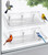 AnBaiMei Clear Window Mounted Bird Feeder Bath with Strong Suction Cups for Outside, Transparent Glass Birdfeeder Birdbath for Cats, Kids, Elderly Viewing, 2 Pack