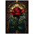 Great Jigsaw Puzzles for Adults 300 Pieces Stained Glass Rose Challenging Puzzles for Adults Toys Gift Family Decoration Kids Puzzle