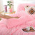Smoofy Fluffy Full Size Comforter Set, Faux Fur Pink Comforter Set, Luxury Fuzzy Bedding Set, Soft Shaggy Full Bed Set for All Season, 3 Pieces - 1 Comforter & 2 Pillowcases