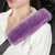 AOGELAN Fluffy Fuzzy Genuine Sheepskin Car Seat Belt Covers for Soft Auto Lambswool Seatbelt Pads, Shoulder Strap Cushion Adults Kids (2, Purple)