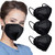 LEMENT 50pcs KN95 Face Mask Black 5 Layer Cup Dust Safety Masks Filter Efficiency≥95% Breathable Elastic Ear Loops Black Masks