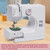 Mini Electric Sewing Machine for Beginners, Portable Sewing Machine for Kids Adults, Built in Lights &12 Stitches & Reverse Sewing & 2 High-Low Speeds & Foot Pedal &42PCS Sewing Toolkit(White)