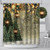 MEHOFOND 72x72 Inchs Christmas Winter Shower Curtain for Bathroom Decoration Snowflake Bokeh Pine Trees with Outdoor Nature Landscape White Snow Green Tree Street Lamp Bath Tub Accessory