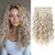 REECHO Curly Hair Extensions, 4PCS 16 inch Clip in Hair Extensions Lace Weft Short Curly Hair Extensions Clip Ins Invisible Natural Hairpieces for Women, Ash Blonde with Highlights