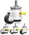 HOLKIE Leveling Stem Casters Set of 4 Heavy Duty Retractable Caster Wheels, 1/2" and M12 Stem Size, Total Capacity 2200 Lbs, Adjustable Wheel with Ratchet Handle for Workbench, Machine, Equipment