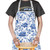 JNIAP Chinoiserie Kitchen Apron Chinoiserie Floral Apron Chinoiserie Kitchen Accessories Chinoiserie Gifts (Floral blue ap)