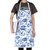 JNIAP Chinoiserie Kitchen Apron Chinoiserie Floral Apron Chinoiserie Kitchen Accessories Chinoiserie Gifts (Floral blue ap)