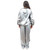 Costume Agent Todd & Margo Shiny Silver Workout Top and Pants Deluxe Sweatsuit Set for Halloween & Cosplay