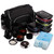 TO GO Meal Prep Bag Insulated Lunch Meals Bag W/6 Portion Control Containers,2 ICE PACKS, Shaker, Pill Box,With an Adjustable shoulder. bag for meals (Black)