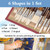 Falling in Art Natural Bristle Professional Paintbrush Set, 15PCS Long Handle Brushes for Acrylic Painting, Oil Paint Brushes of Fan, Round, Flat, Angled, and, Filbert with Storage Pouch, Brown