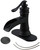 BWE Waterfall Bathroom Faucet Matte Black Bathroom Sink Faucet with Pop Up Drain Single Handle Deck Plate for 1 or 3 Hole Vanity Farmhouse Mixer Tap Fits All States, California 1.2 GPM Standard