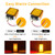 2Pcs Amber/Red Double Face Led Turn Signal Light with Stud Mount, Square 52 LED Trailer Fender Lights for Semi Trucks Heavy Truck Trailer